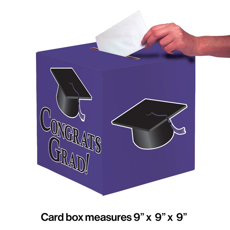 Creative Converting Congrats Grad Card Holder Box, Purple - - Image 2
